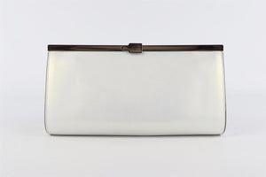 CHRISTIAN LOUBOUTIN WHITE PALMETTE MEDIUM LEATHER CLUTCH