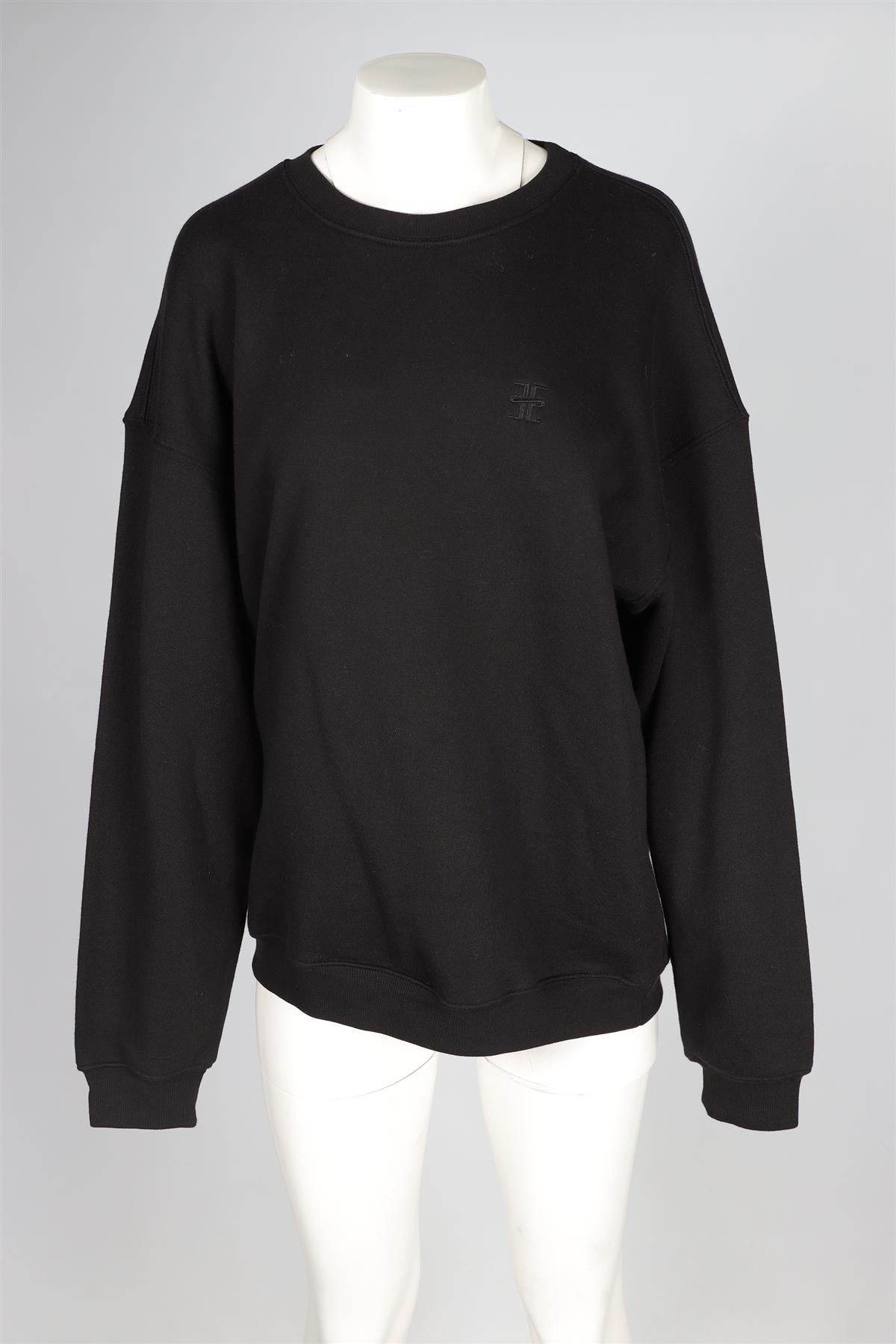 ETERNE BLACK COTTON SWEATSHIRT MEDIUM
