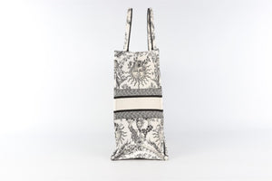 CHRISTIAN DIOR WHITE BOOK LARGE TOILE DE JOUY SOLEIL CANVAS TOTE BAG