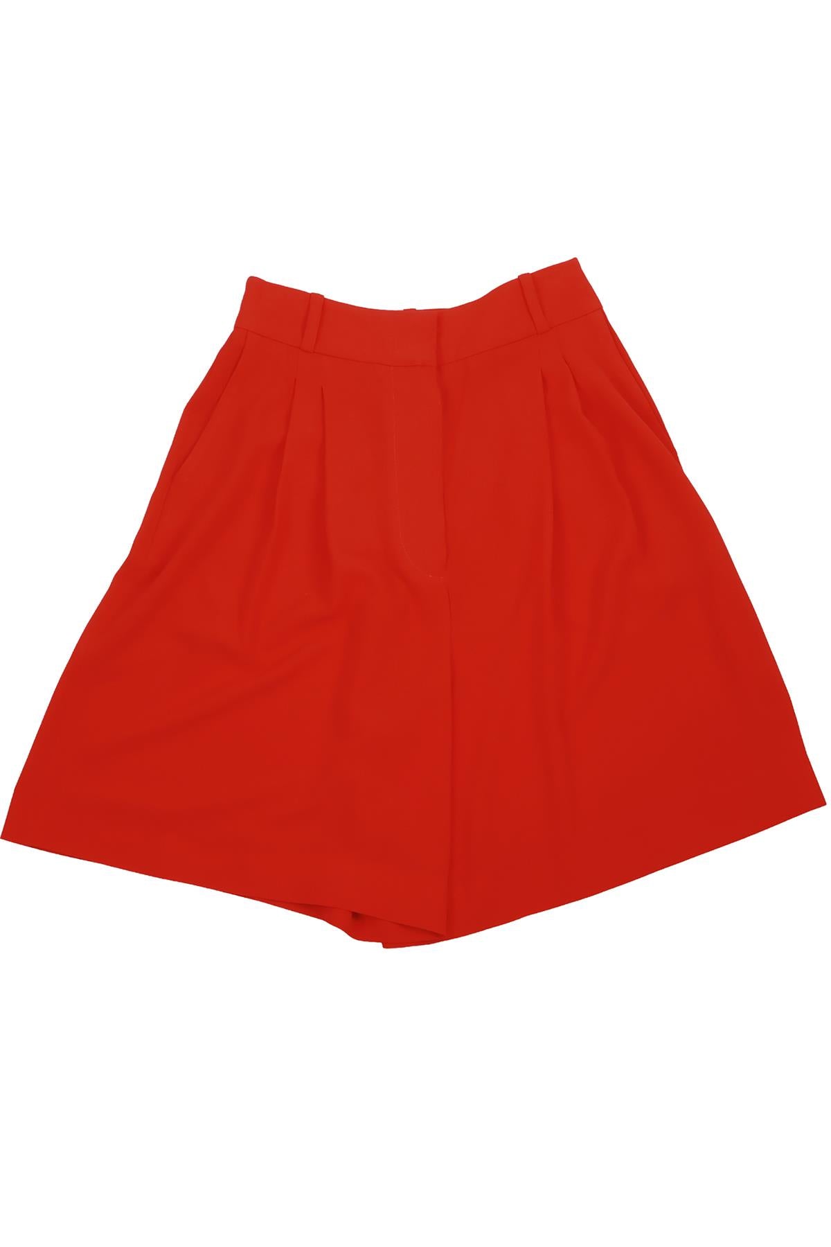 RED CREPE SHORTS