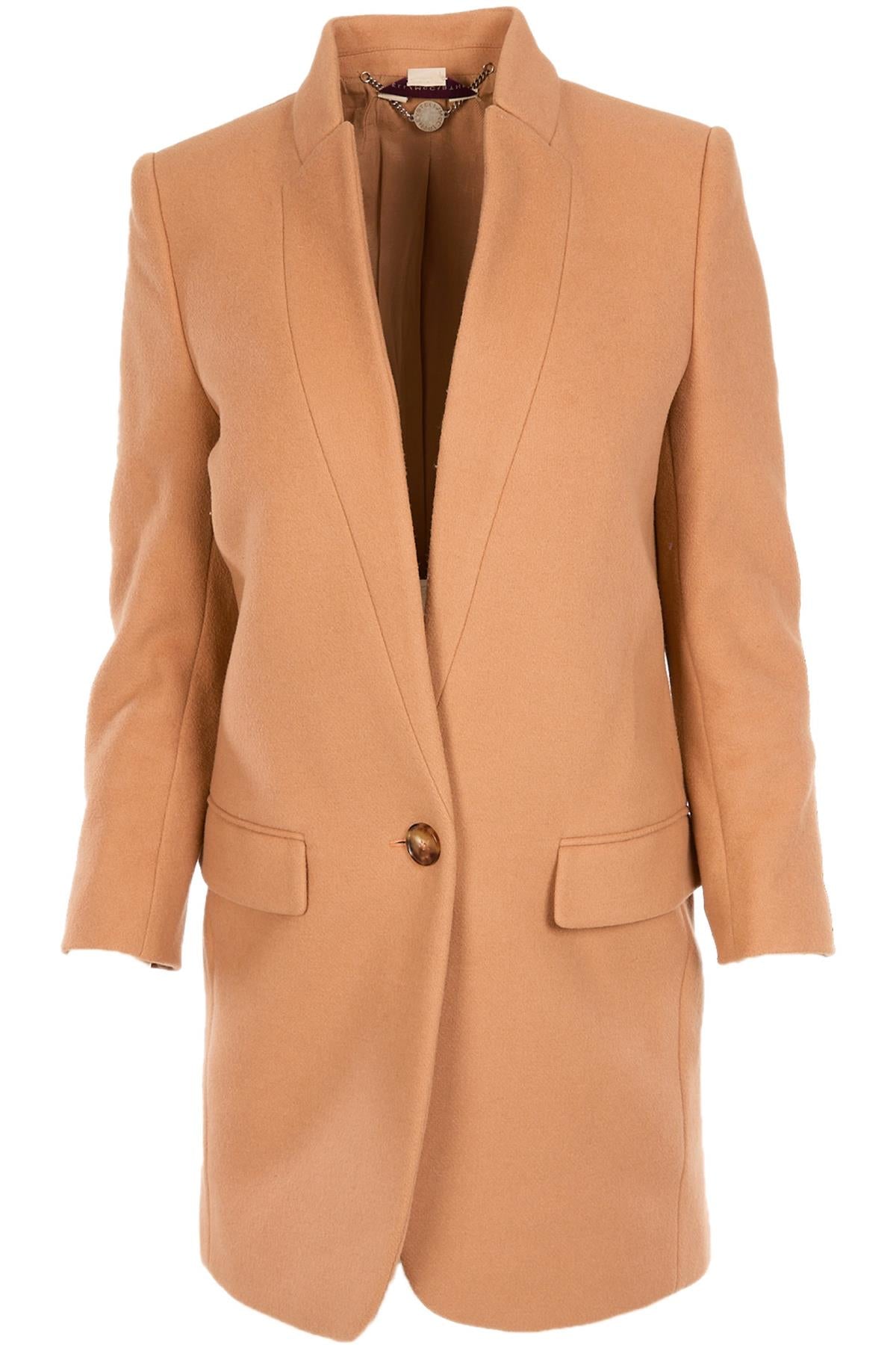 STELLA MCCARTNEY TAN WOOL COAT IT 40 UK 8