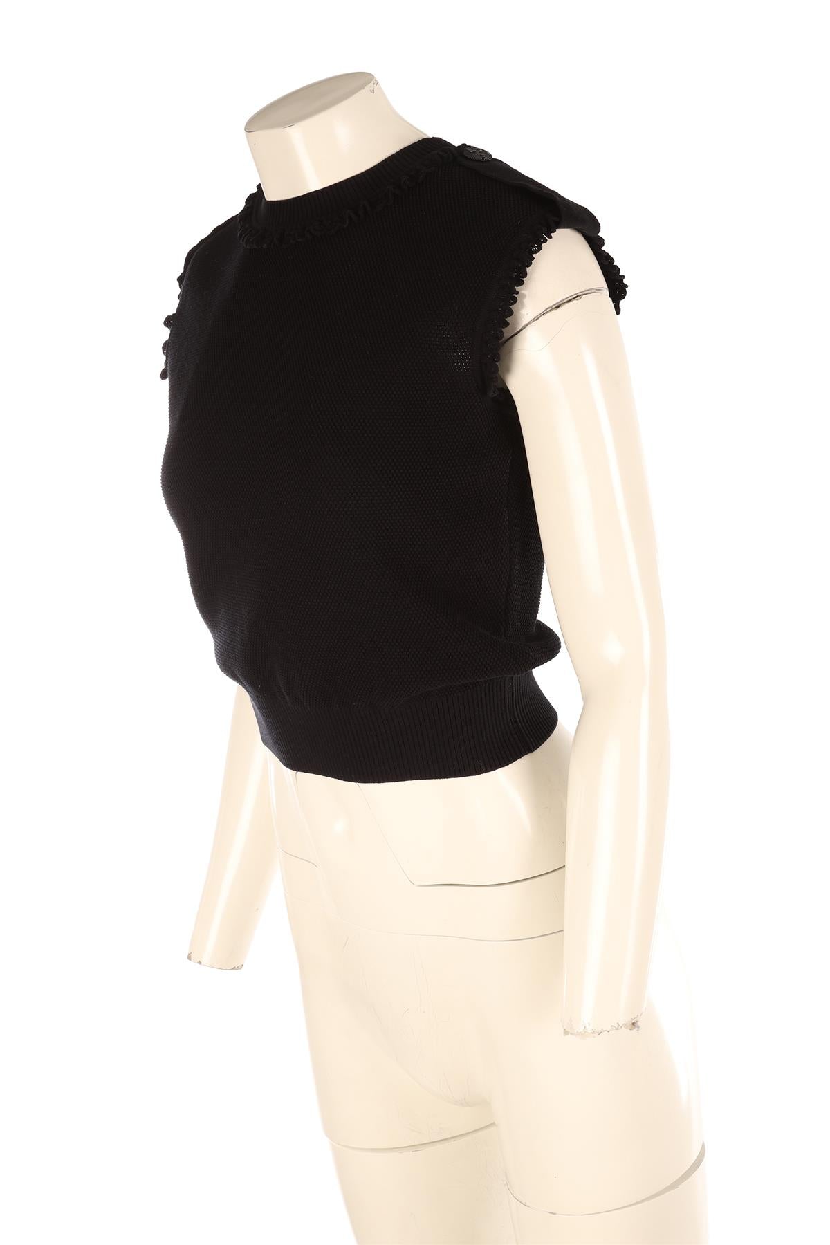 CHANEL NAVY 2016 COTTON VEST FR 36 UK 8