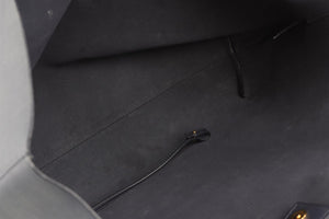 SAINT LAURENT NAVY SHOPPING E/W LEATHER TOTE BAG