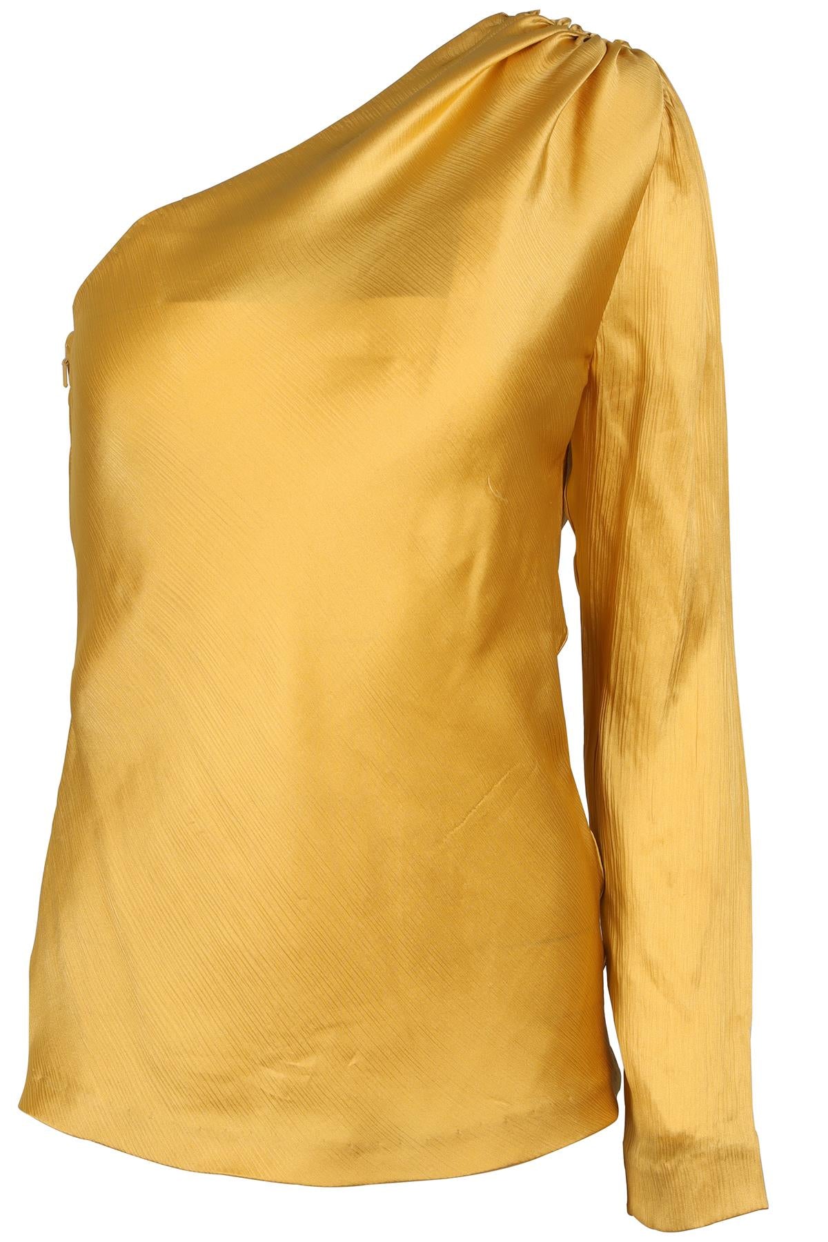 CUSHNIE ET OCHS YELLOW SILK TOP US 2 UK 6