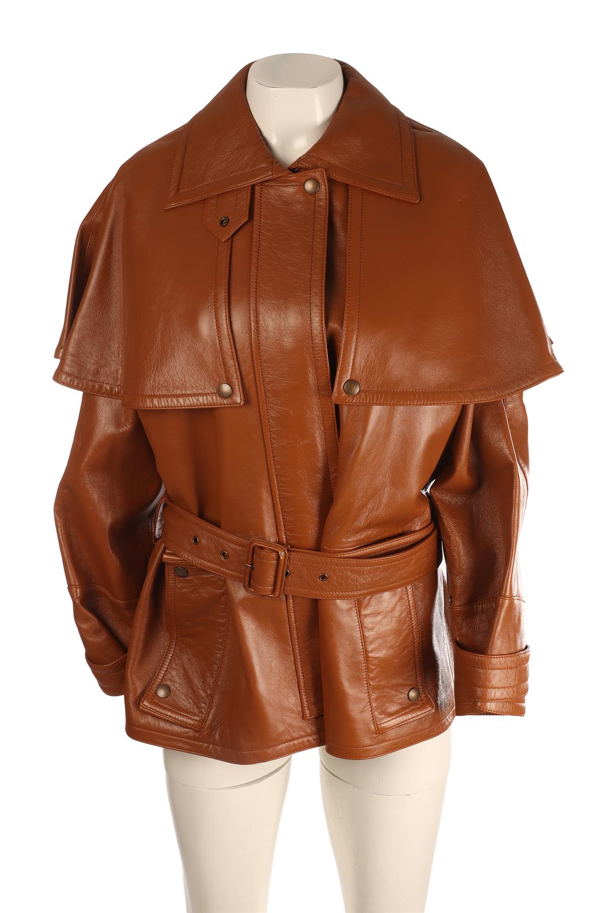 CHLOÉ TAN LEATHER JACKET FR 36 UK 8