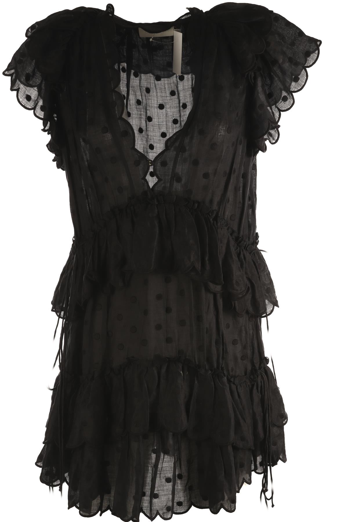 ZIMMERMANN BLACK WOVEN MINI DRESS UK 8