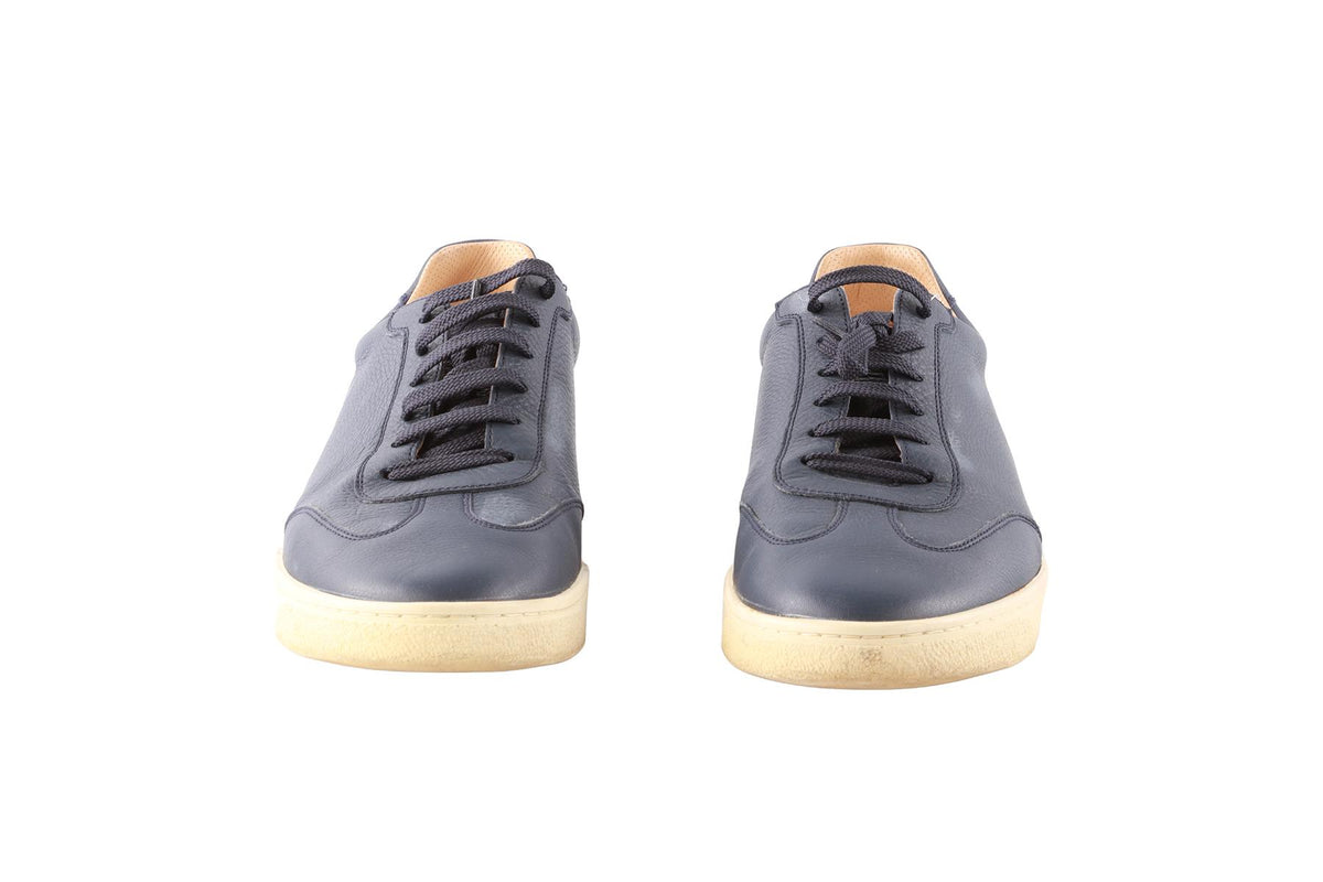 BRUNELLO CUCINELLI NAVY MEN'S LEATHER SNEAKERS EU 46 UK 12 US 13