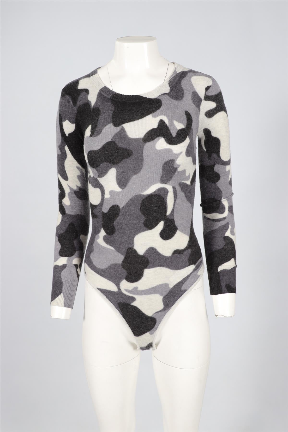MADELEINE THOMPSON GREY CASHMERE BODYSUIT SMALL