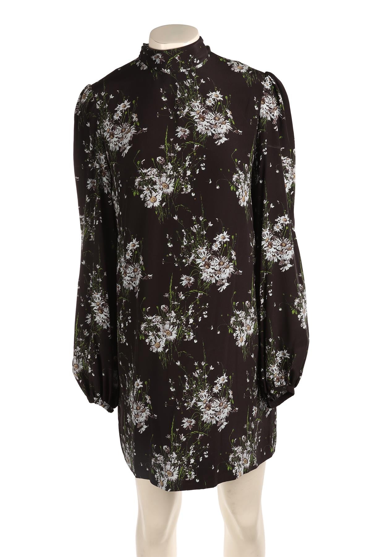 ALEXANDER MCQUEEN BLACK SILK MINI DRESS IT 46 UK 14