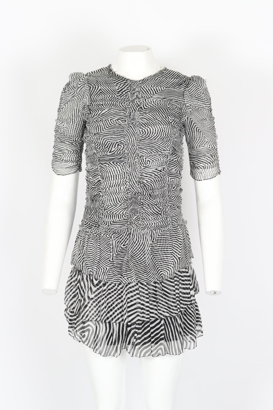 ISABEL MARANT ÉTOILE PRINTED SILK MINI DRESS FR 34 UK 6