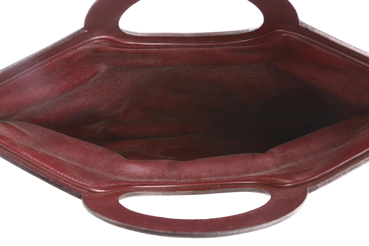 CHRISTIAN DIOR BURGUNDY VINTAGE DIORISSIMO CANVAS CLUTCH