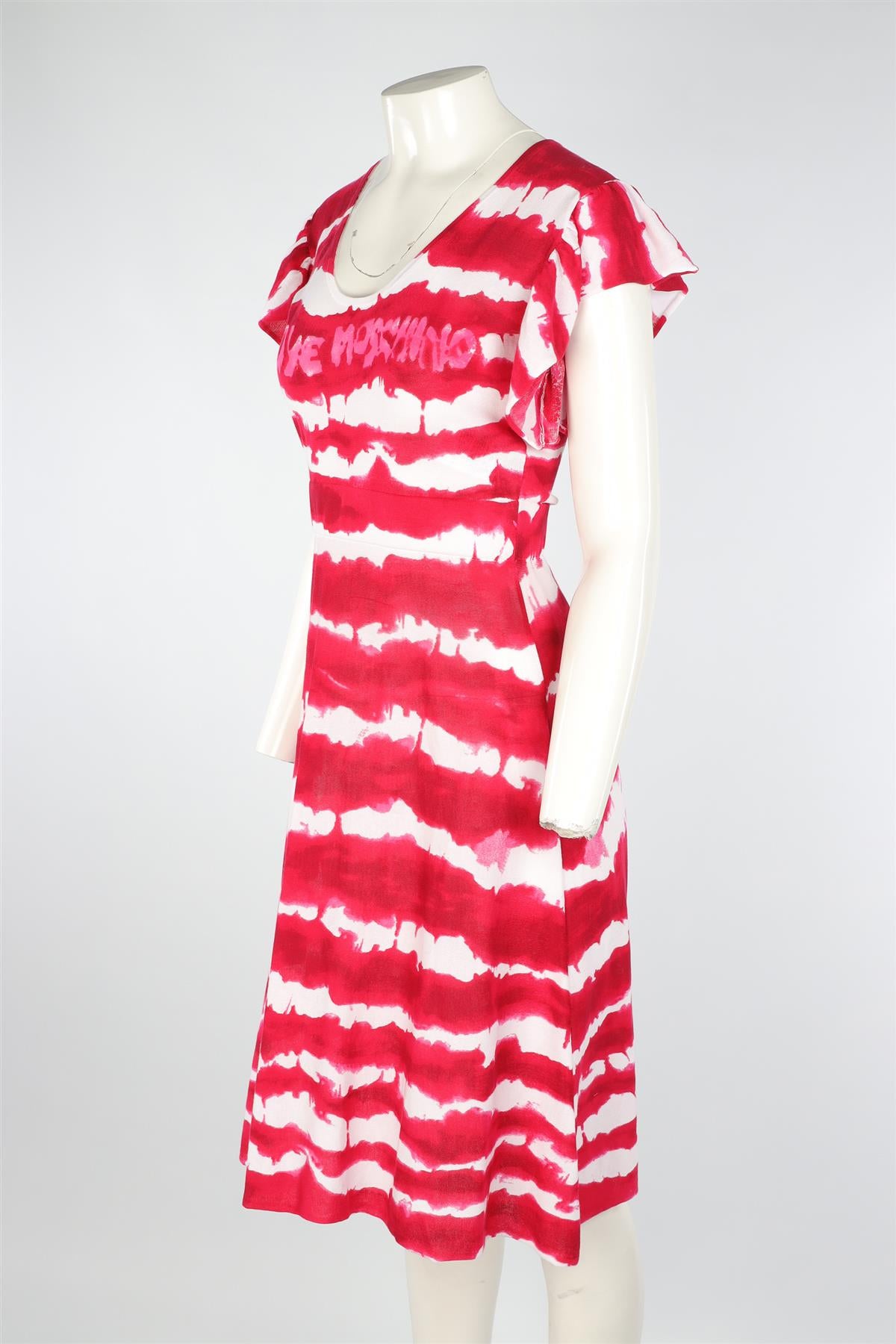 LOVE MOSCHINO PINK COTTON MIDI DRESS IT 40 UK 8