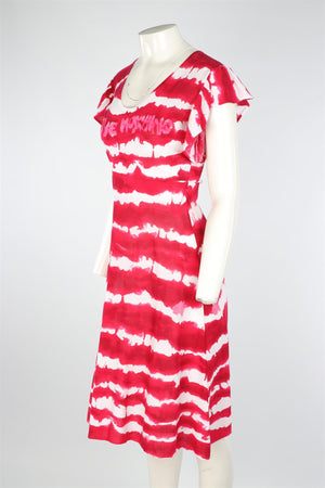 LOVE MOSCHINO PINK COTTON MIDI DRESS IT 40 UK 8