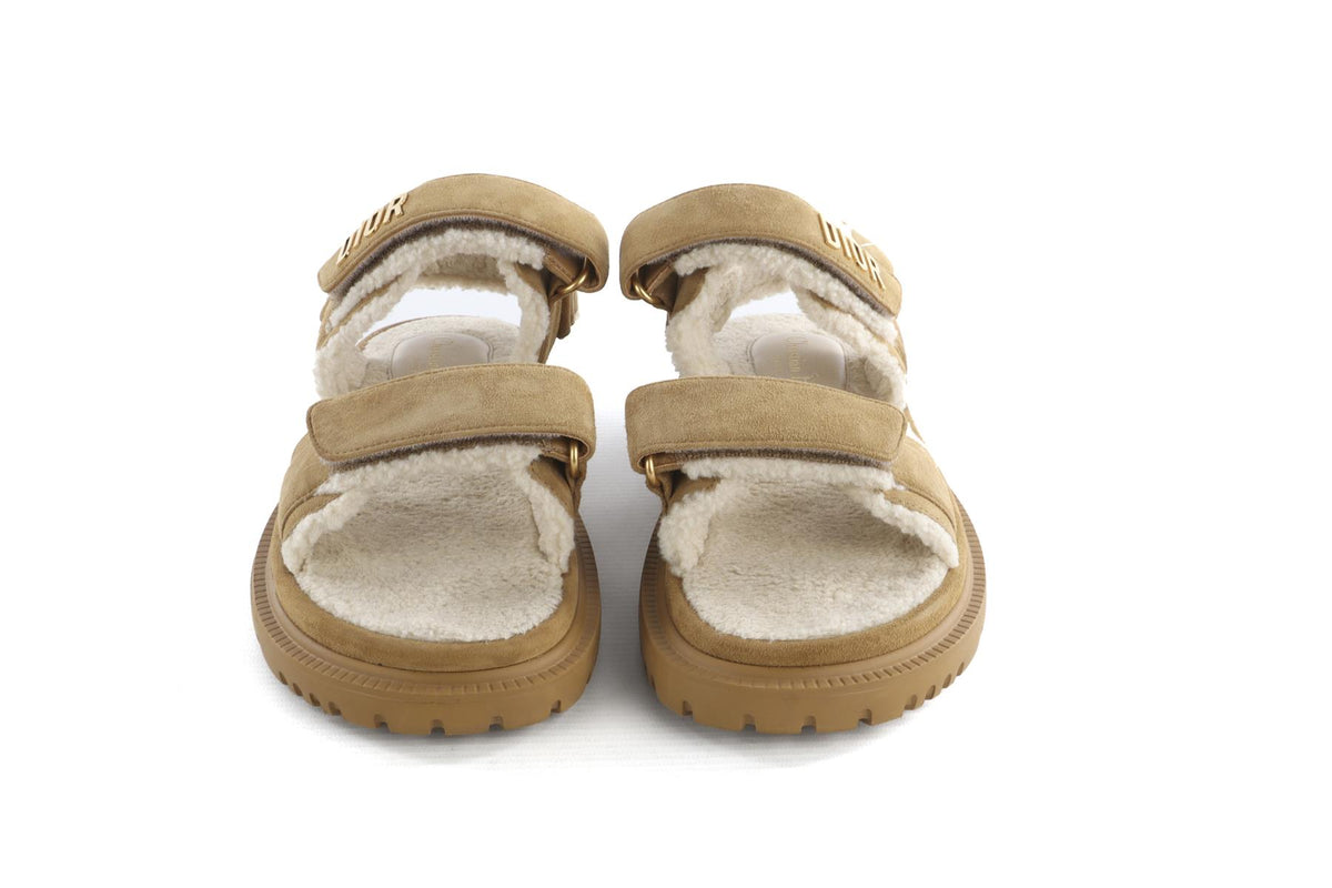 CHRISTIAN DIOR TAN DIORACT SUEDE SANDALS EU 39 UK 6 US 9