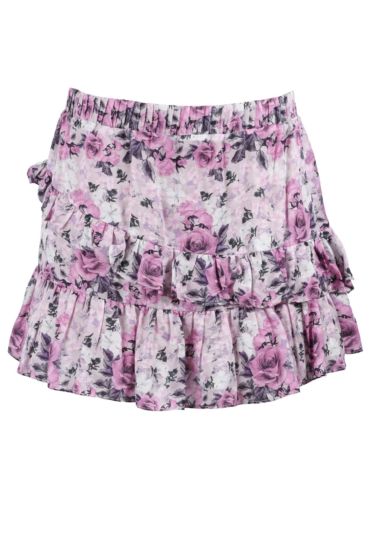 LOVESHACKFANCY PURPLE COTTON MINI SKIRT SMALL