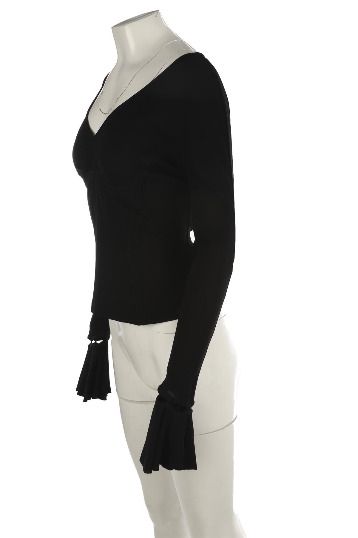 YVES SAINT LAURENT RIVE GAUCHE BLACK JERSEY TOP SMALL
