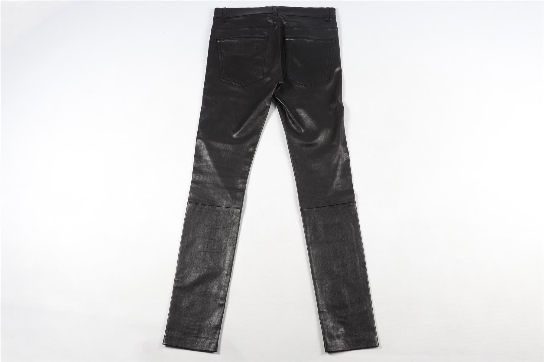 HELMUT LANG BLACK LEATHER PANTS US 4 UK 8