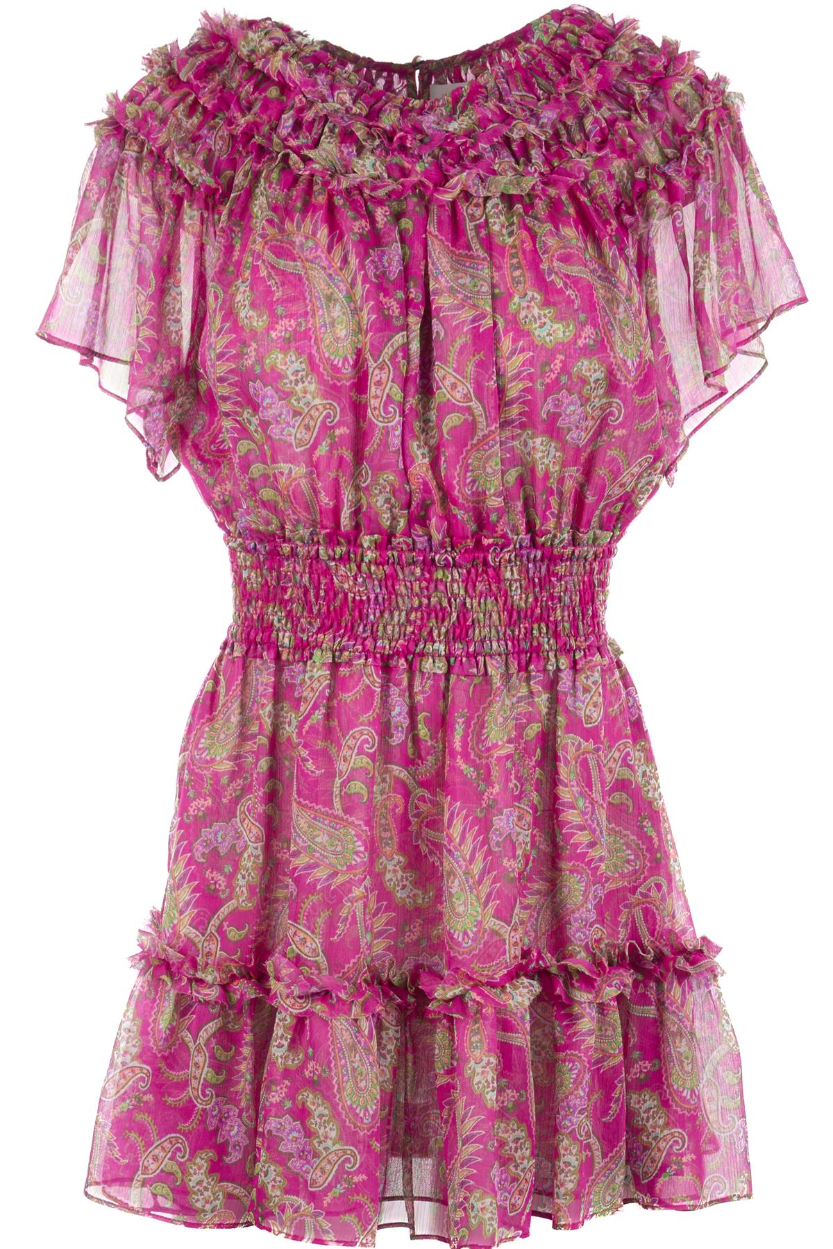 MISA LOS ANGELES PINK CHIFFON MINI DRESS MEDIUM