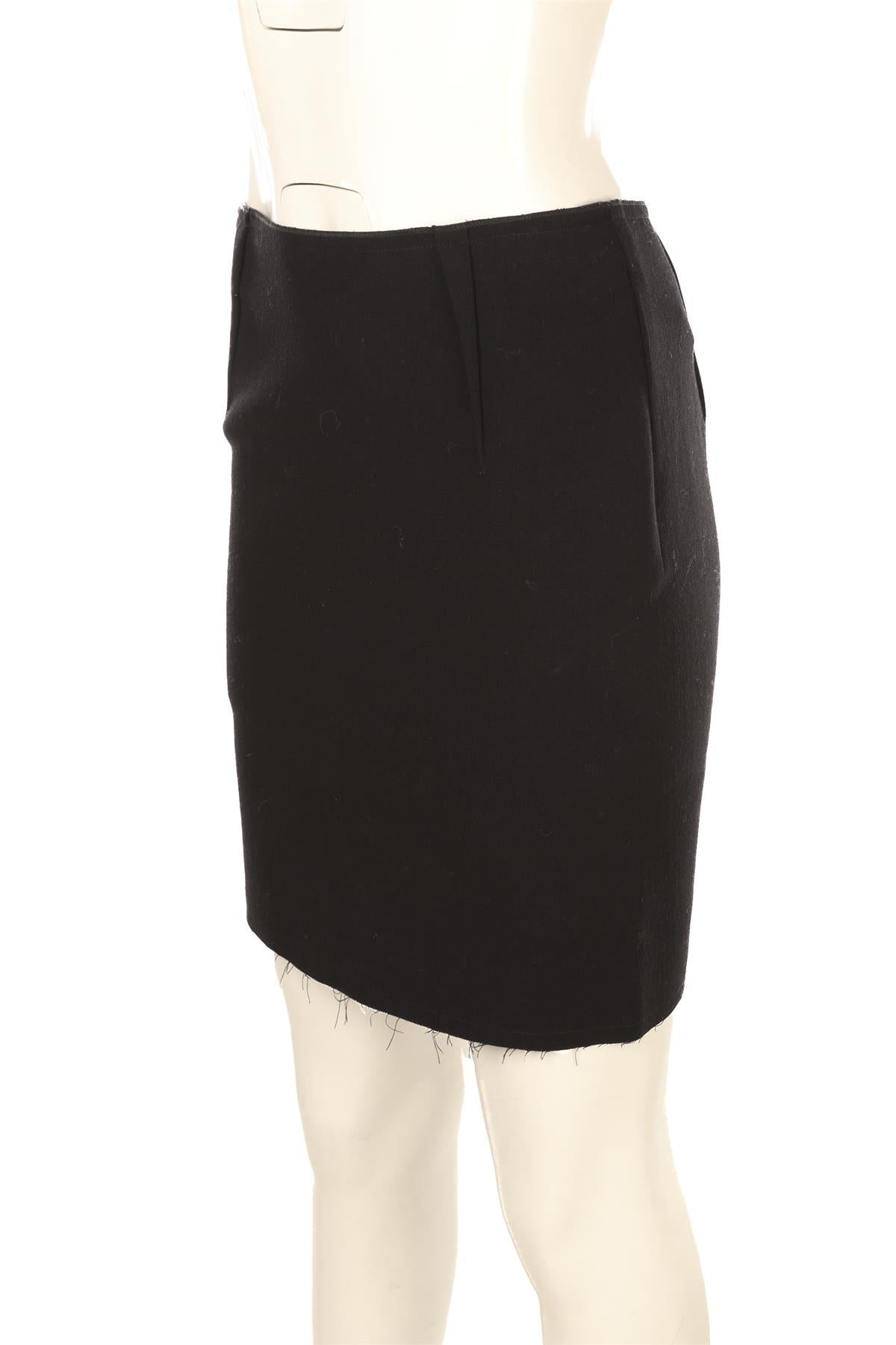 LANVIN BLACK WOOL MINI SKIRT FR 38 UK 10