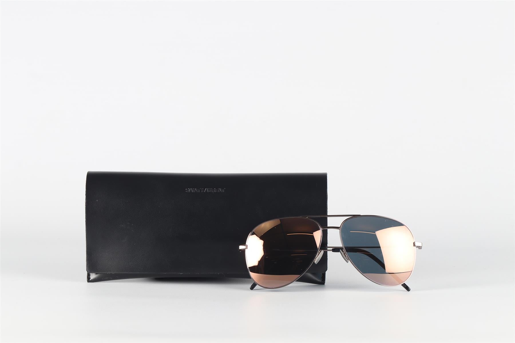 SAINT LAURENT GREY METAL SUNGLASSES