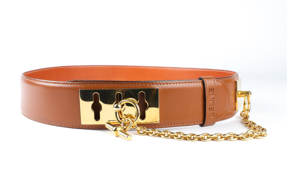 CELINE BROWN LEATHER BELT