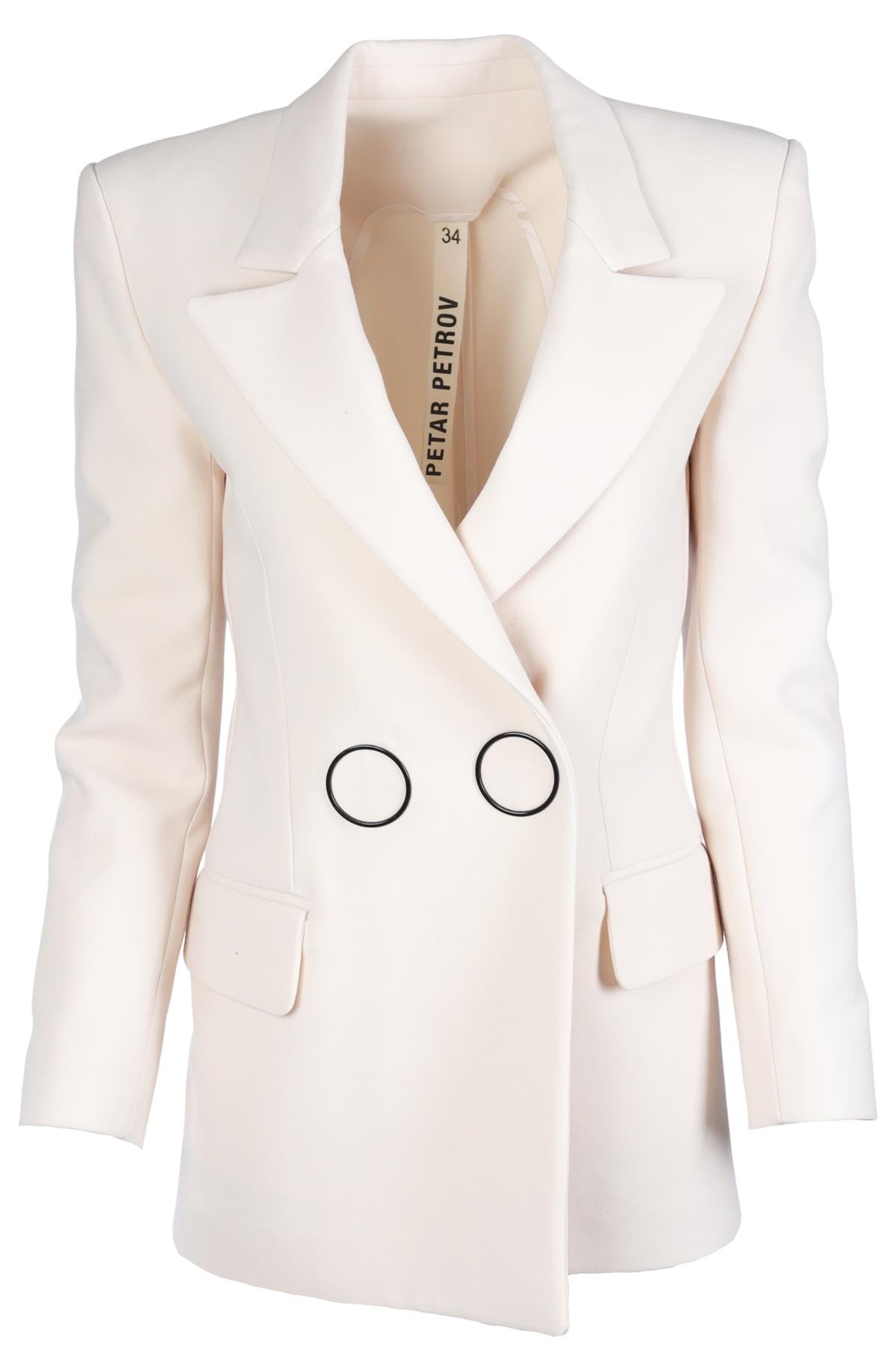 PETAR PETROV CREAM WOOL BLAZER FR 34 UK 6