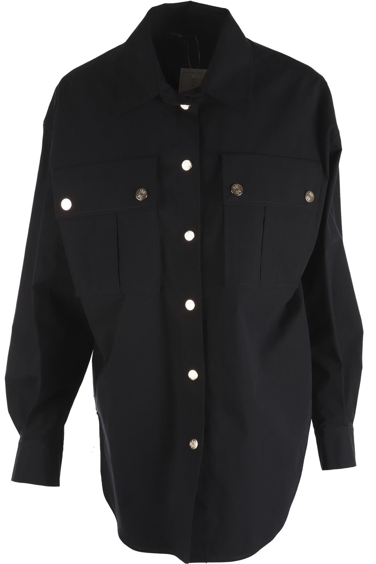 MAJE NAVY COTTON SHIRT FR 40 UK 12