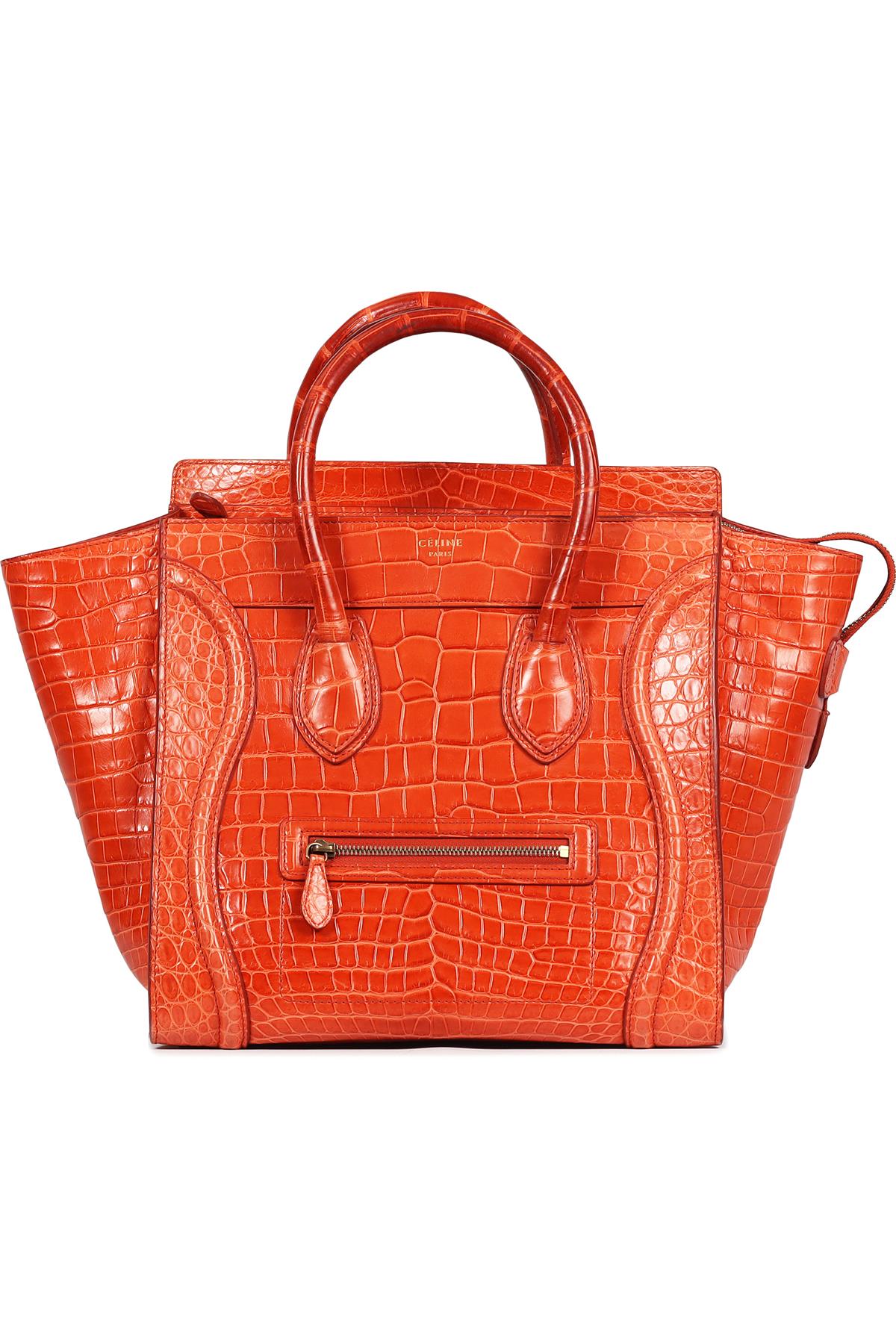 CELINE LUGGAGE MINI POROSUS CROCODILE TOTE BAG