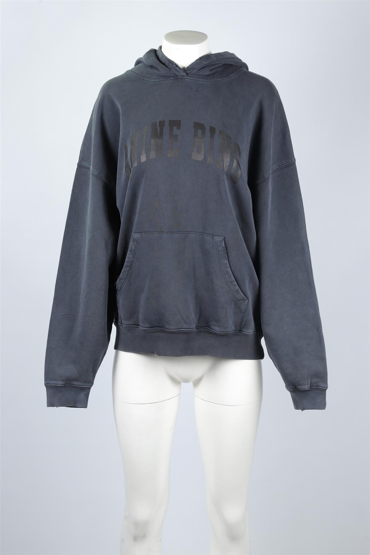 ANINE BING GREY COTTON HOODIE MEDIUM