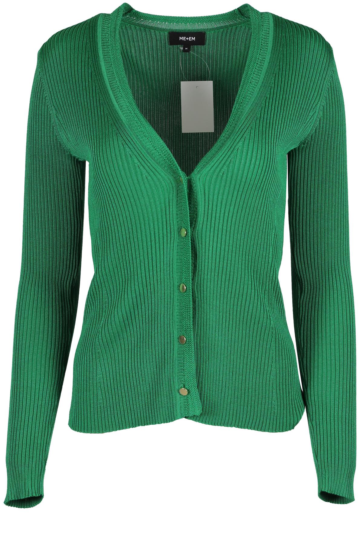 ME+EM GREEN COTTON CARDIGAN MEDIUM