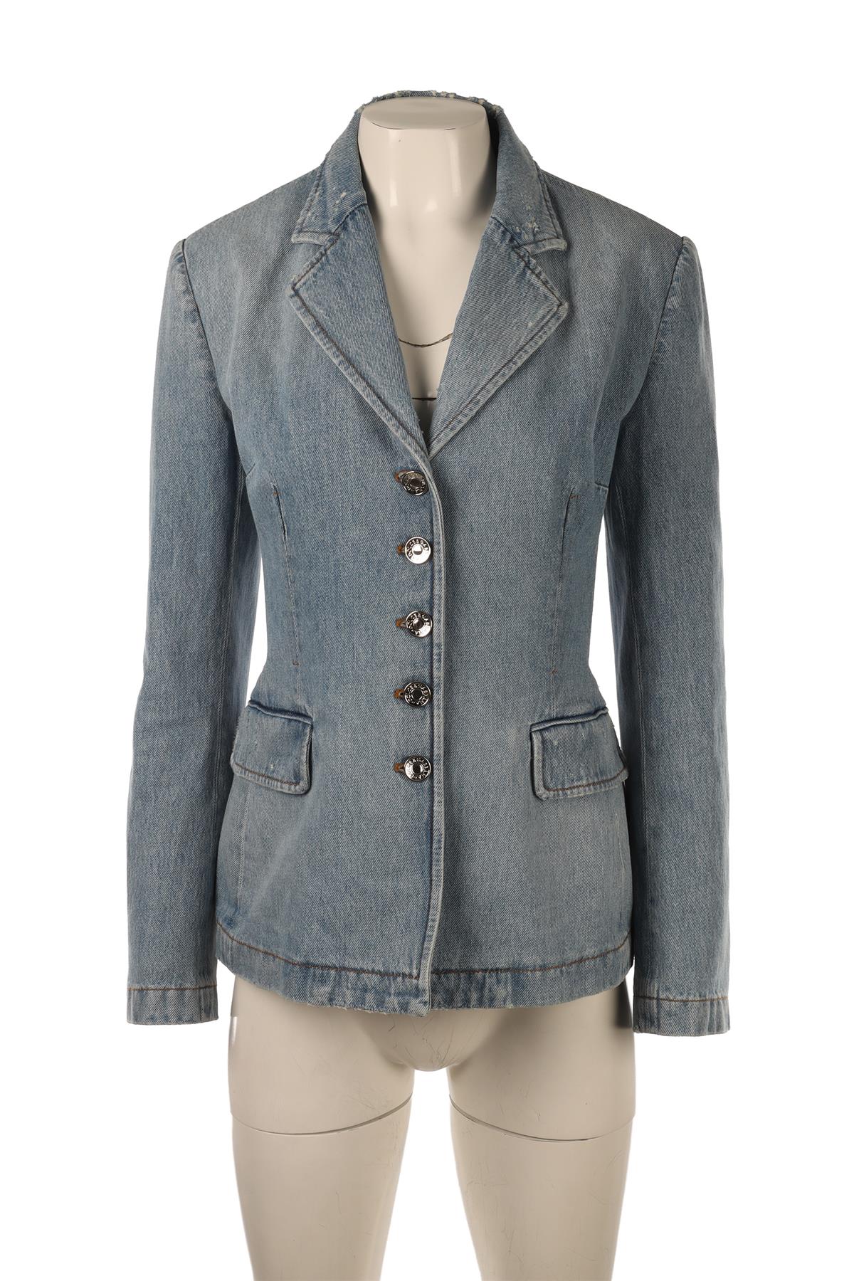 DOLCE & GABBANA BLUE DENIM BLAZER IT 46 UK 14
