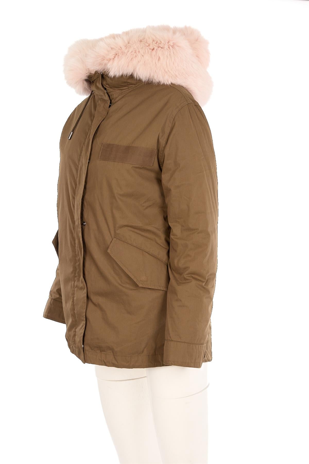 ARMY BY YVES SALAMON GREEN FOX FUR JACKET SMALL