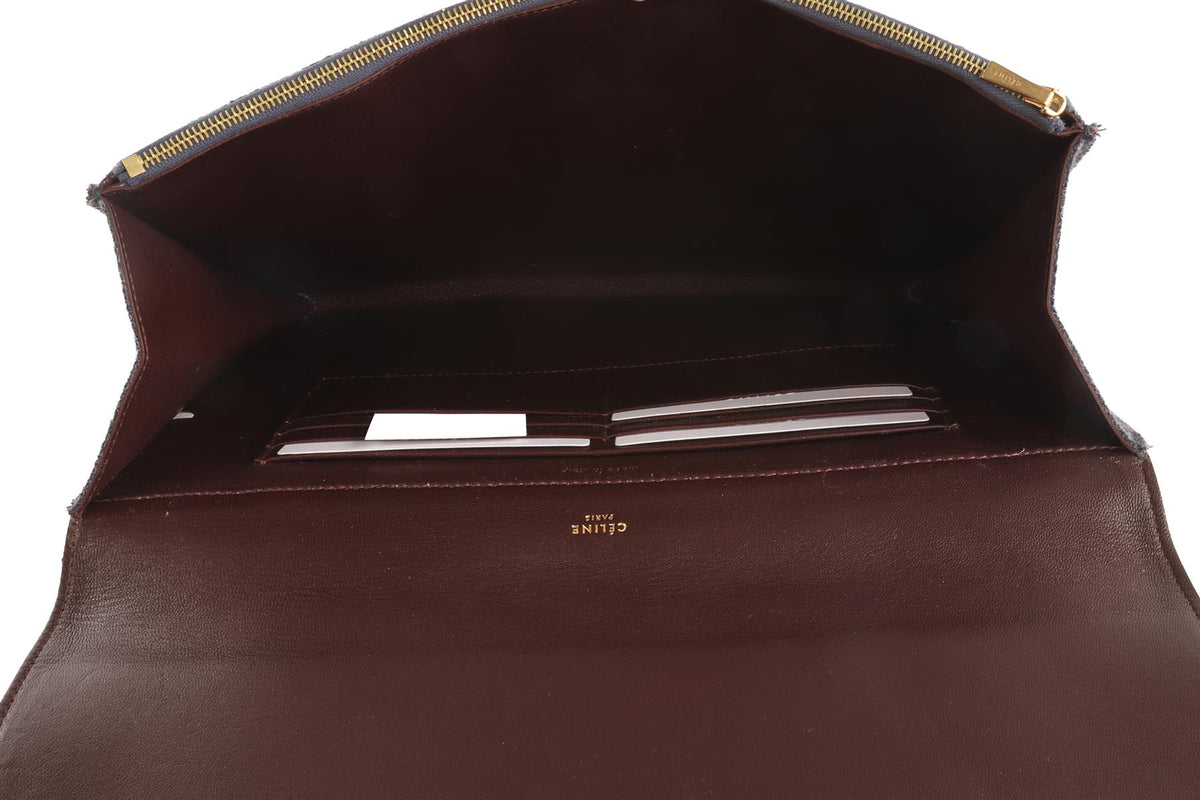 CÉLINE BLUE ORB FELT CLUTCH