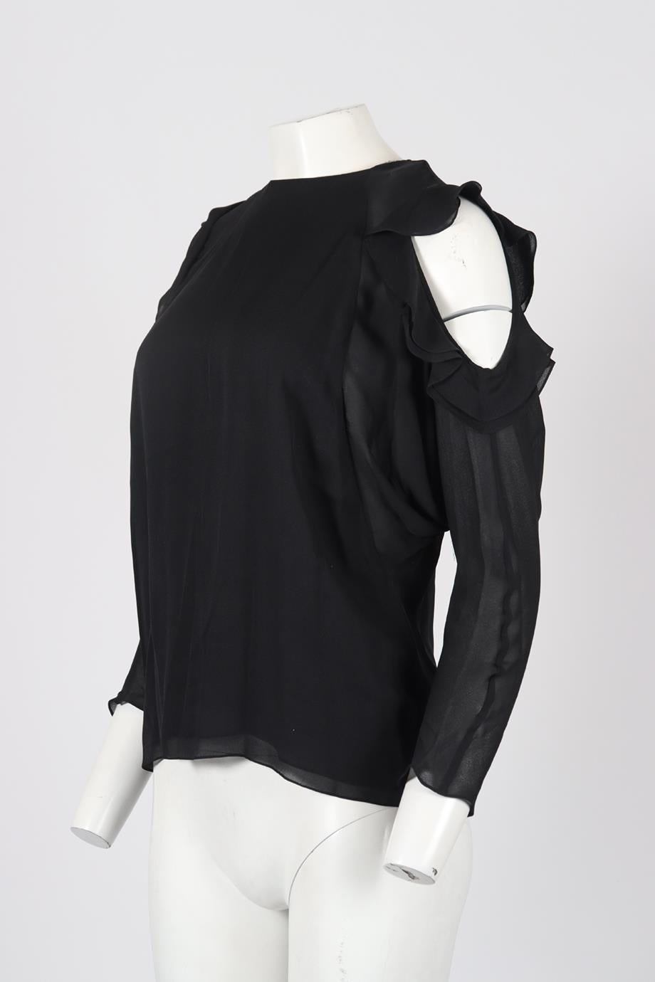 CHLOÉ COLD SHOULDER SILK TOP FR 38 UK 10