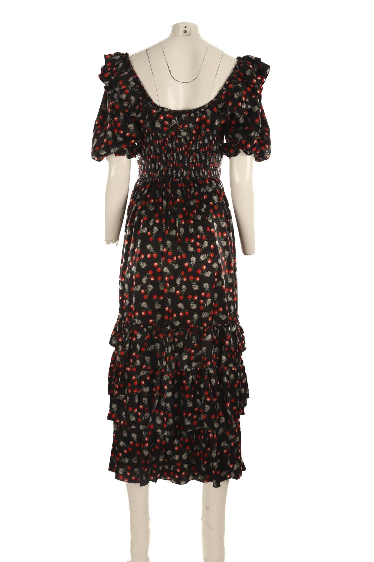 MUZUNGU SISTERS BLACK SILK MAXI DRESS SMALL