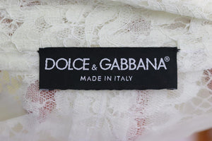 DOLCE AND GABBANA SATIN TRIMMED CORDED LACE BLAZER IT 50 UK 18