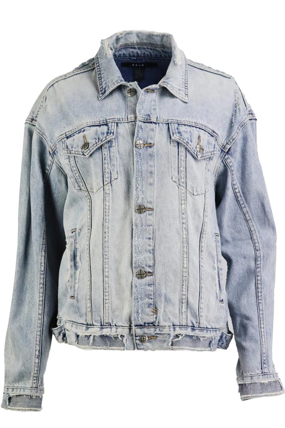 KSUBI OVERSIZED DISTRESSED DENIM JACKET MEDIUM