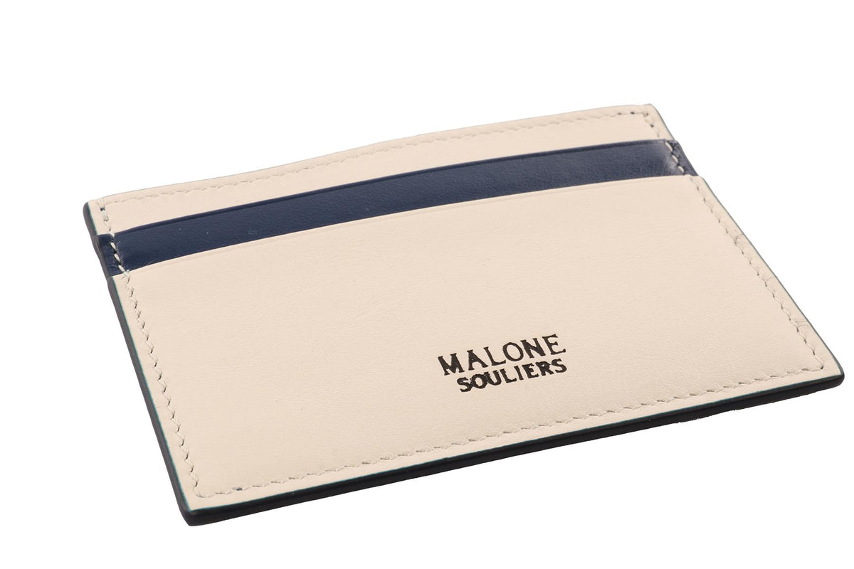 MALONE SOULIERS BLUE LEATHER CARD HOLDER