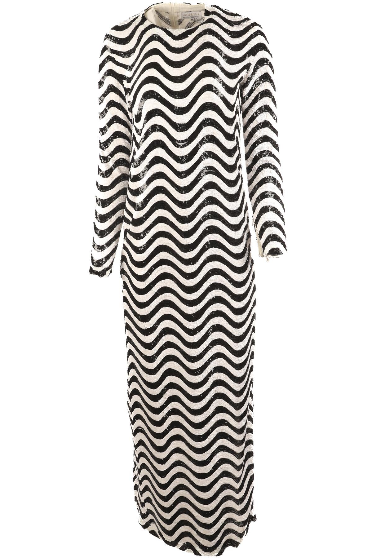 ASHISH WHITE SEQUIN MAXI DRESS XSMALL