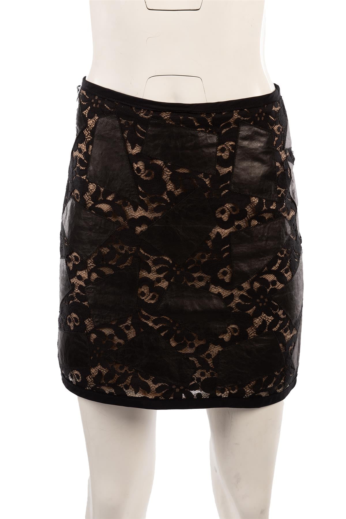 3.1 PHILLIP LIM BLACK LACE MINI SKIRT US 2 UK 6