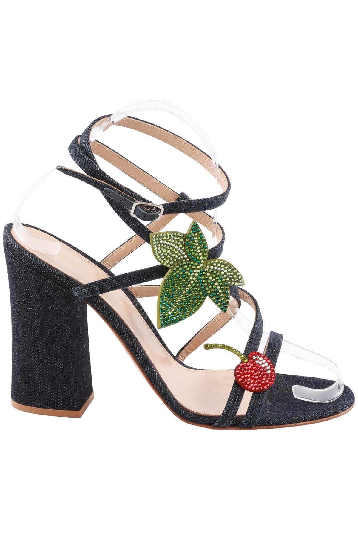GIANVITO ROSSI BLUE DENIM SANDALS EU 37.5 UK 4.5 US 7.5