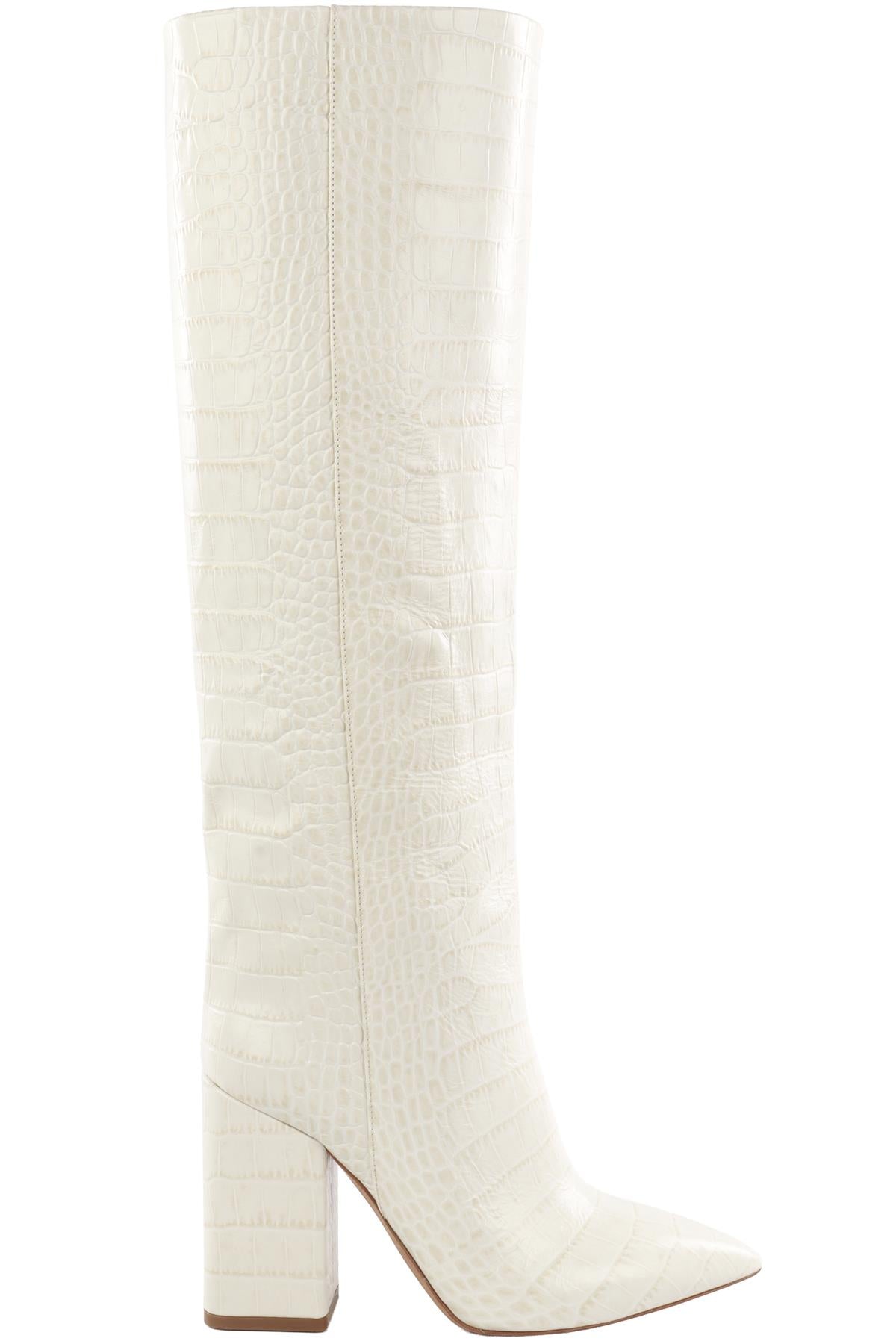 PARIS TEXAS WHITE LEATHER KNEE HIGH BOOTS EU 38 UK 5 US 8