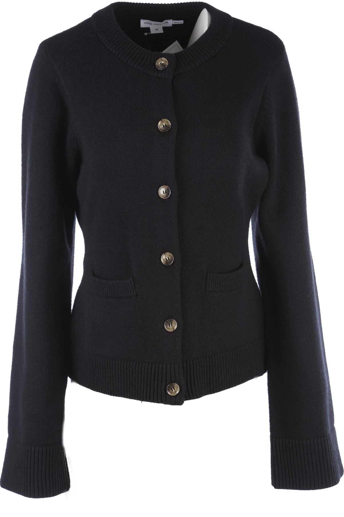 GOOD AMERICA BLACK KNIT CARDIGAN MEDIUM