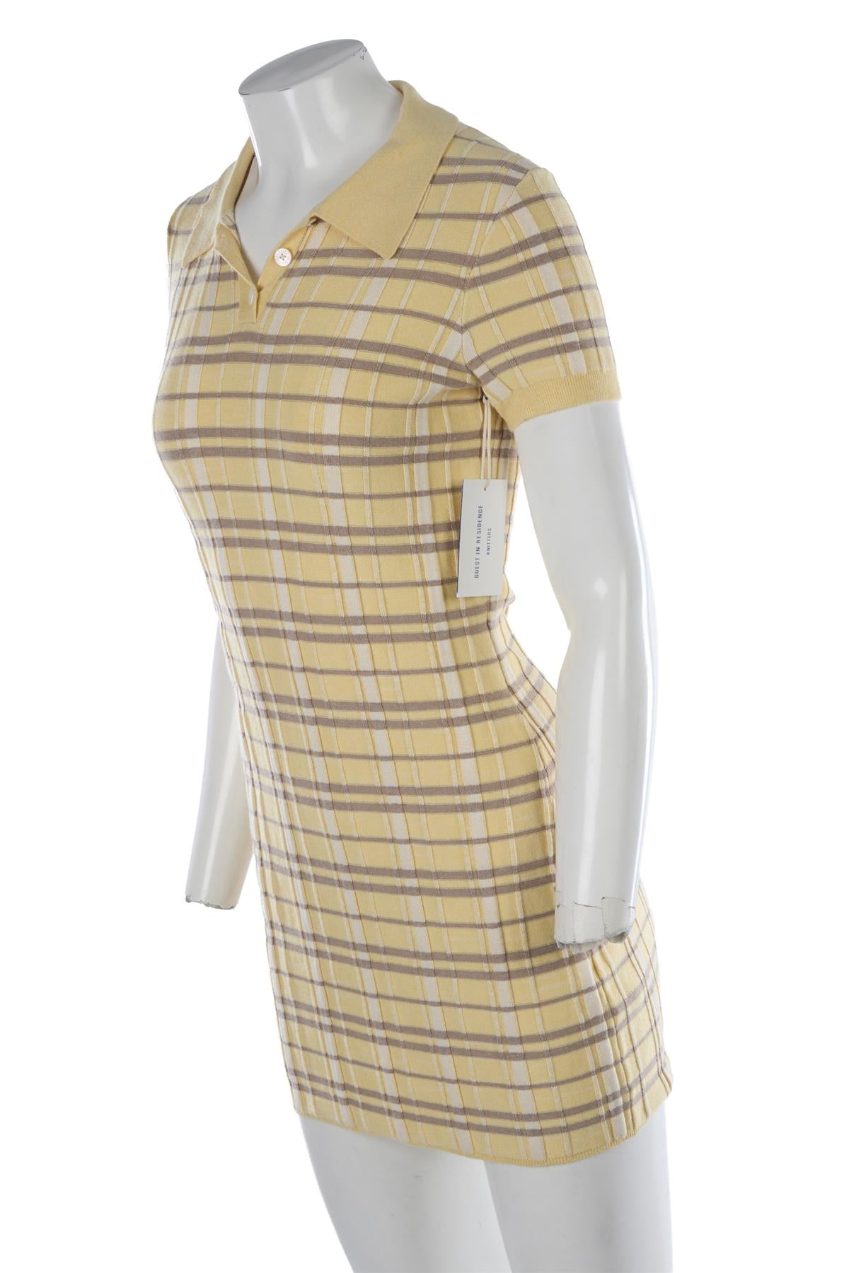 Yellow Silk Mini Dress