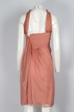 ABERTA FERRETTI PINK SILK MINI DRESS IT 38 UK 6