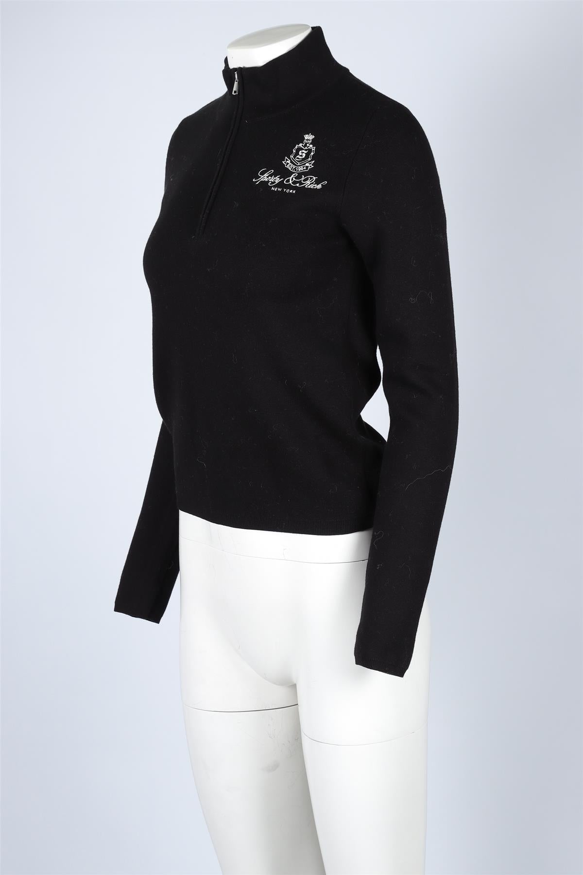 SPORTY & RICH BLACK WOOL SWEATER MEDIUM