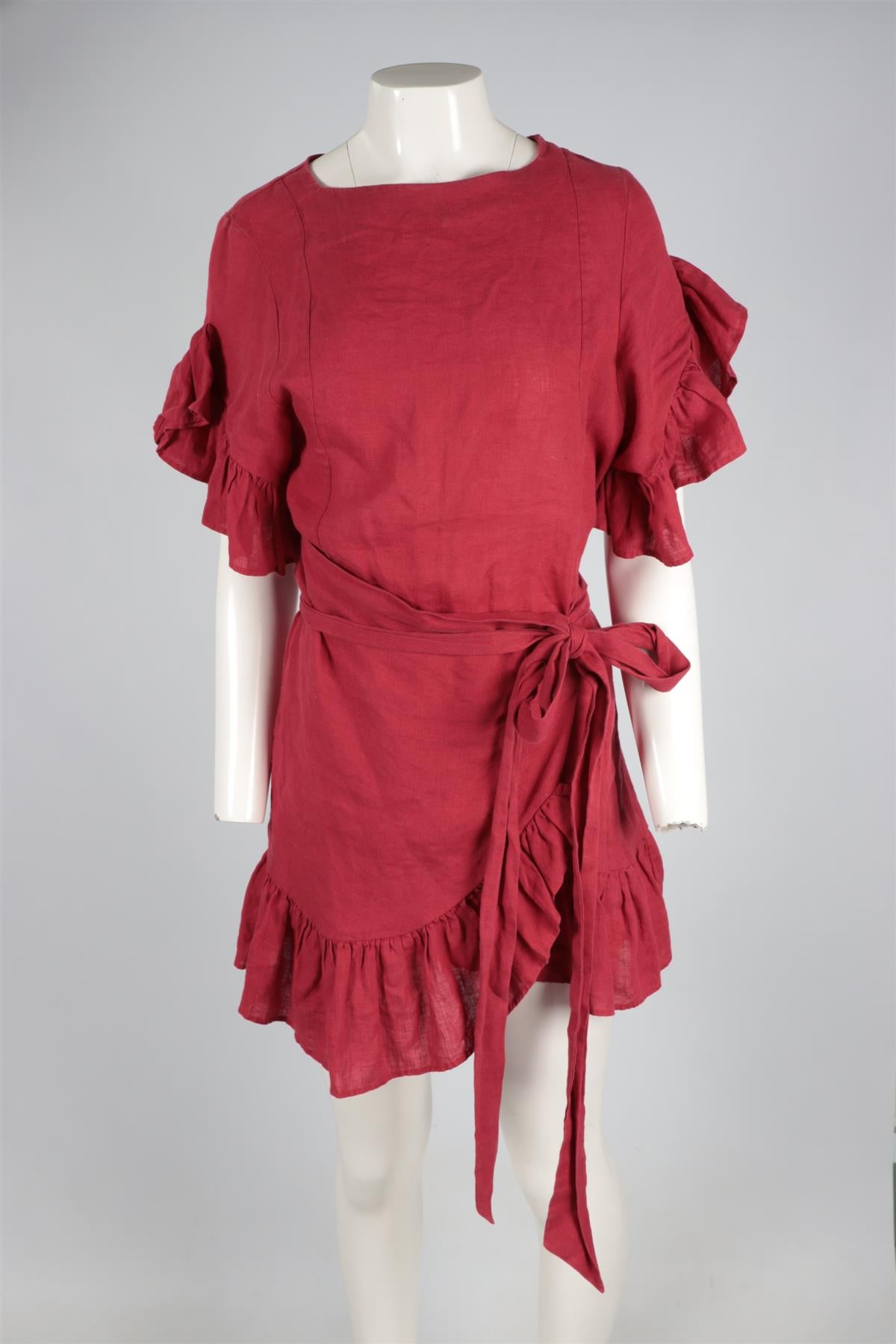 ISABEL MARANT ÉTOILE PINK LINEN MINI DRESS FR 40 UK 12