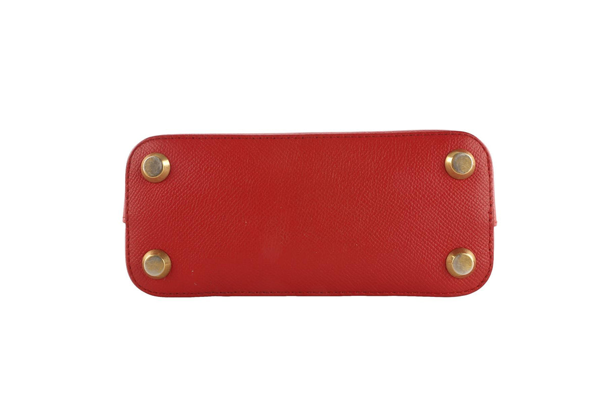 BALENCIAGA RED VILLE XXS LEATHER SHOULDER BAG