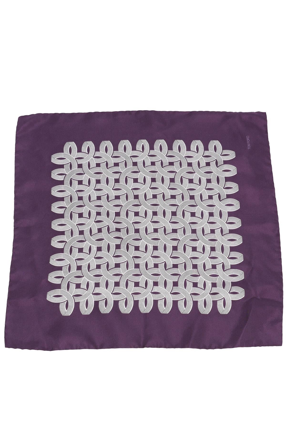 TOM FORD PURPLE SILK POCKET SQUARE