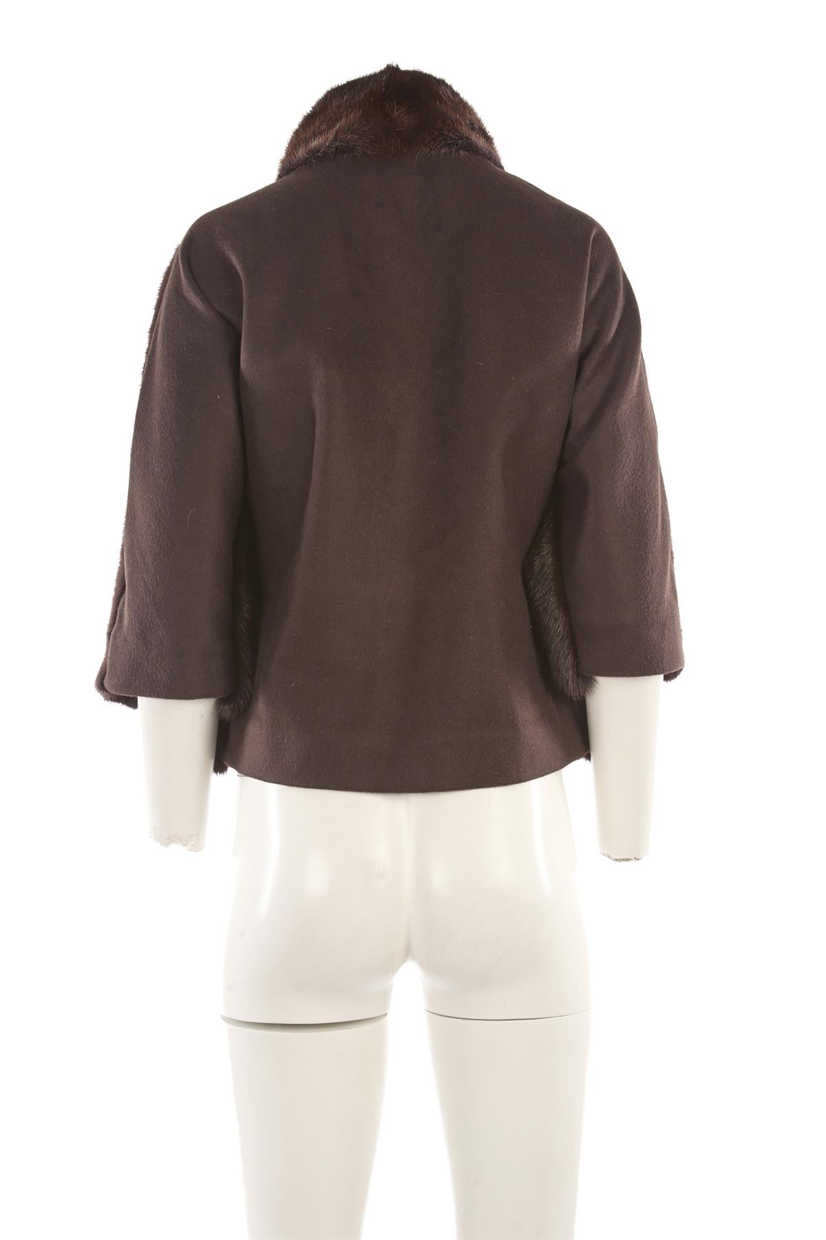 VICEDOMINI BROWN MINK FUR JACKET XSMALL